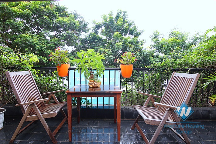Lake view, spacious 3 bedrooms apartment for rent on Quang Khanh street, Tay Ho, Ha Noi