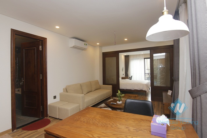 Wooden apartment for rent in Van Phuc Street, Ba Dinh District