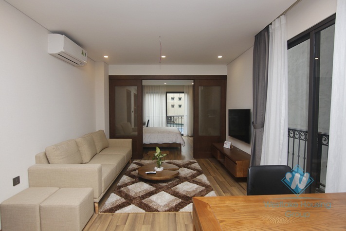 Wooden apartment for rent in Van Phuc Street, Ba Dinh District