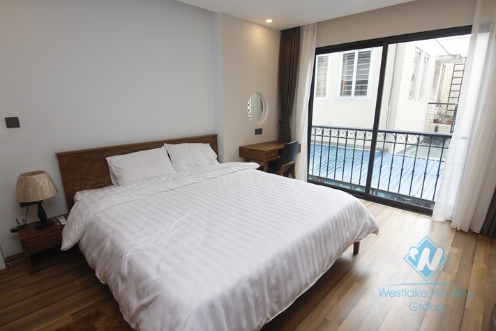 Wooden apartment for rent in Van Phuc Street, Ba Dinh District