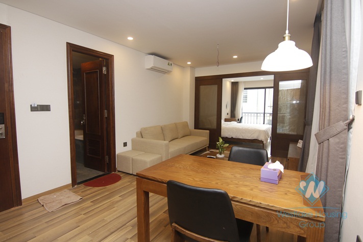 Wooden apartment for rent in Van Phuc Street, Ba Dinh District