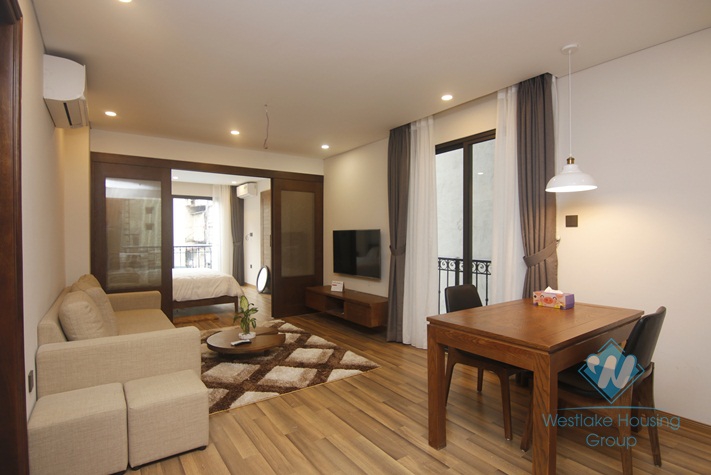 Wooden apartment for rent in Van Phuc Street, Ba Dinh District