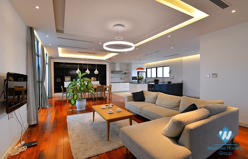 Bright and modern 3 bedrooms duplex apartment for rent in central Ba Dinh area, Hanoi