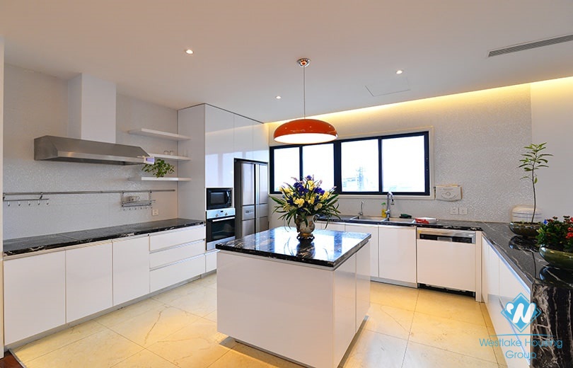 Bright and modern 3 bedrooms duplex apartment for rent in central Ba Dinh area, Hanoi