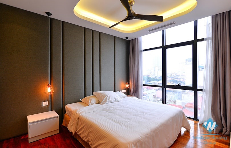 Bright and modern 3 bedrooms duplex apartment for rent in central Ba Dinh area, Hanoi