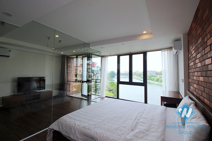 Lake view 1 bedroom apartment for rent in Yen Phu village, Tay Ho