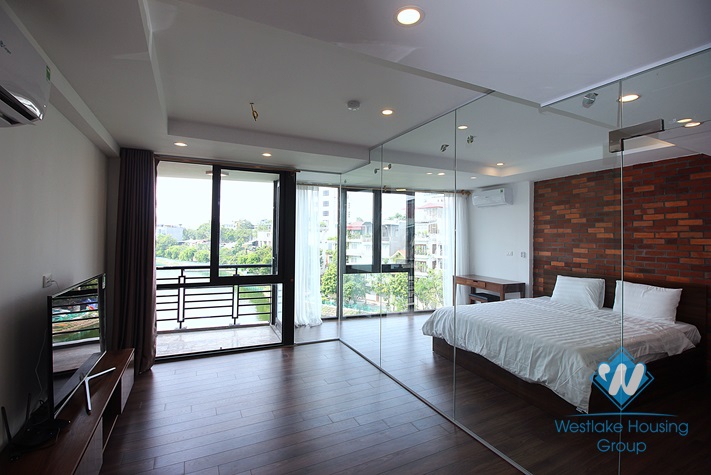 Lake view 1 bedroom apartment for rent in Yen Phu village, Tay Ho