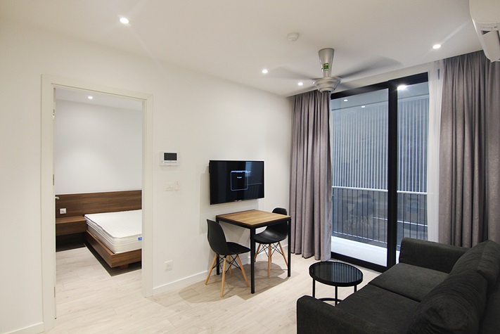A modern 1 bedroom apartment with balcony for rent in To Ngoc Van area, Tay Ho, Ha Noi