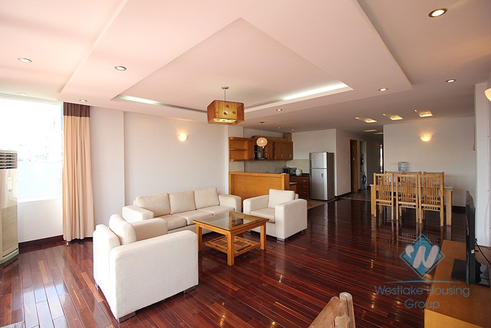 2 bedroom serviced apartment with big balcony for rent in Truc Bach