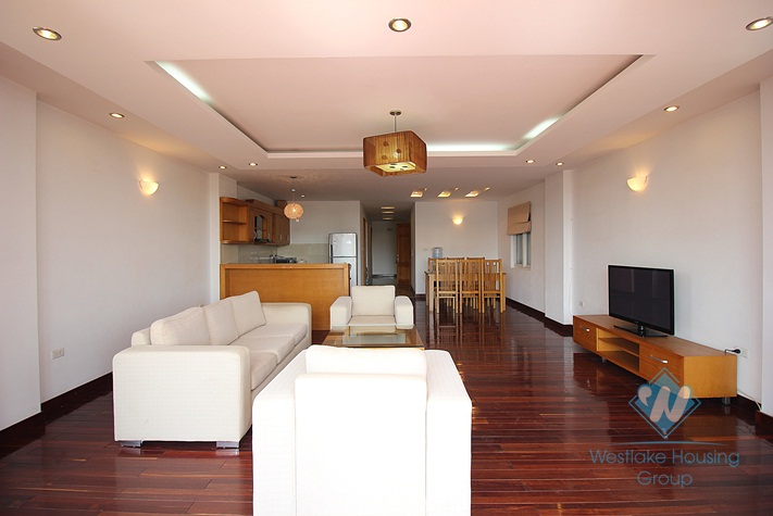 2 bedroom serviced apartment with big balcony for rent in Truc Bach