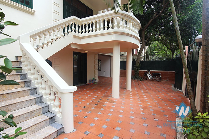 Lovely house with courtyard and garage for rent on To Ngoc Van, Tay Ho, Hanoi