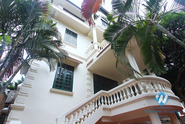 Lovely house with courtyard and garage for rent on To Ngoc Van, Tay Ho, Hanoi