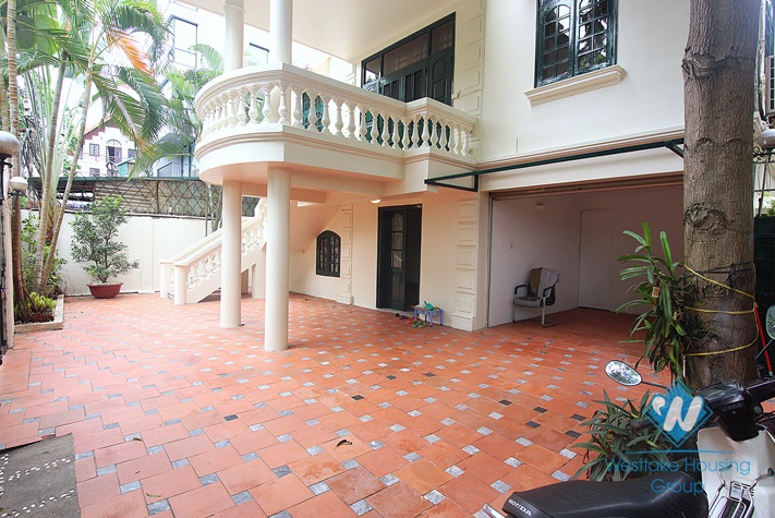 Lovely house with courtyard and garage for rent on To Ngoc Van, Tay Ho, Hanoi