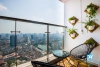 Highfloor open plan living room 2 bedrooms apt for rent in Vinhomes METROPOLIS