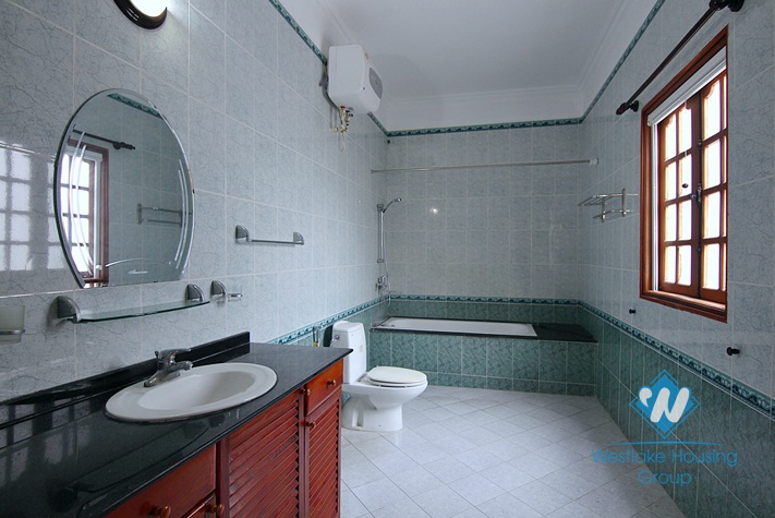 Nice house with large courtyard for rent in Tay Ho area, Westlake, Hanoi, Vietnam.