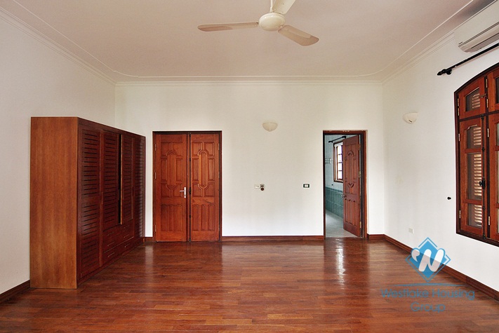 Nice house with large courtyard for rent in Tay Ho area, Westlake, Hanoi, Vietnam.