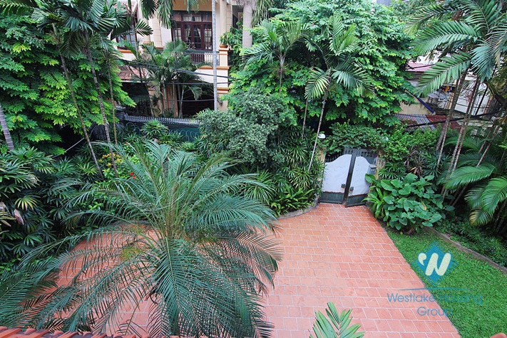 Nice house with large courtyard for rent in Tay Ho area, Westlake, Hanoi, Vietnam.
