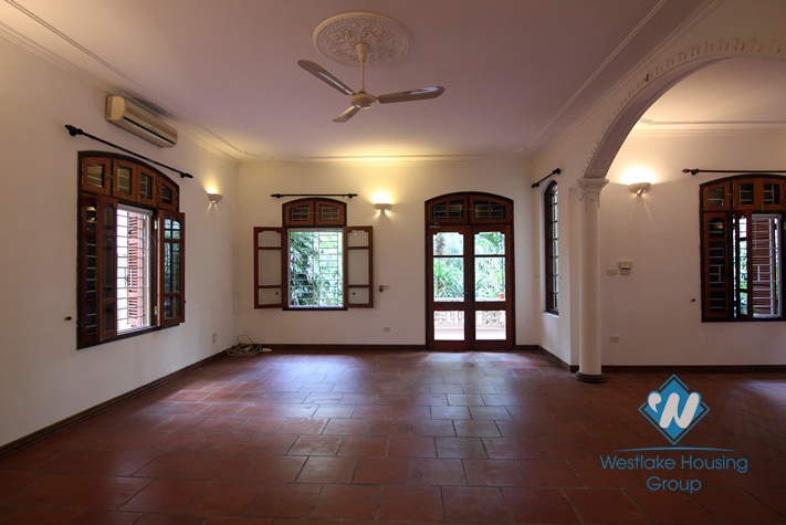 Nice house with large courtyard for rent in Tay Ho area, Westlake, Hanoi, Vietnam.