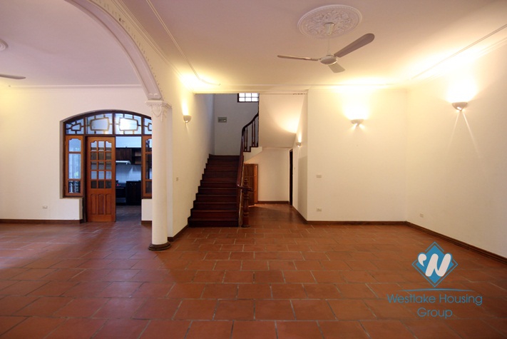 Nice house with large courtyard for rent in Tay Ho area, Westlake, Hanoi, Vietnam.