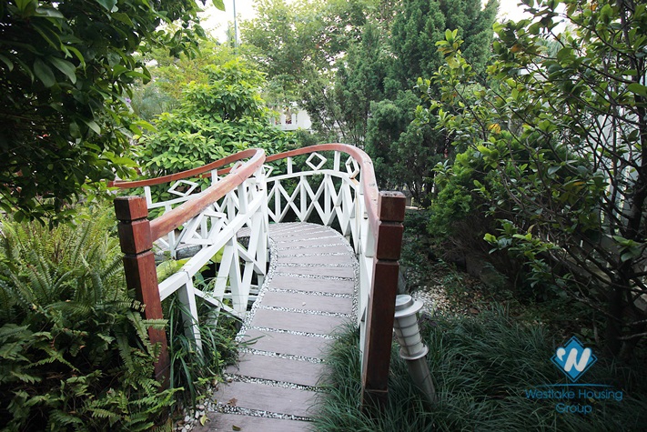 Modern and luxury villa with large garden for rent in Ciputra, Tay Ho, Hanoi