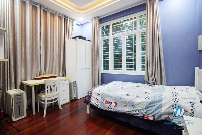 Modern and luxury villa with large garden for rent in Ciputra, Tay Ho, Hanoi