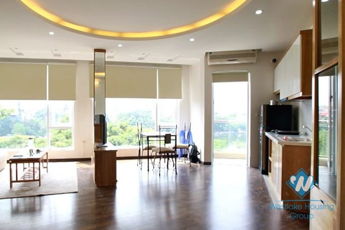 Lake view one bedroom apartment for rent in Truc Bach area