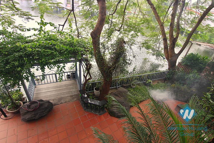 House with large yard and lake view available for rent in Westlake area, Tay Ho, Hanoi