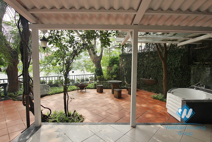 House with large yard and lake view available for rent in Westlake area, Tay Ho, Hanoi