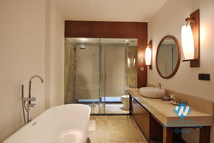 An exquisite 3 bedroom apartment for rent on Dang Thai Mai street