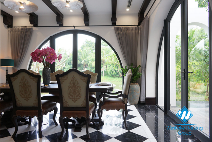 Indochina style interior house with large garden for rent in Vinhomes Riverside - Long Bien 