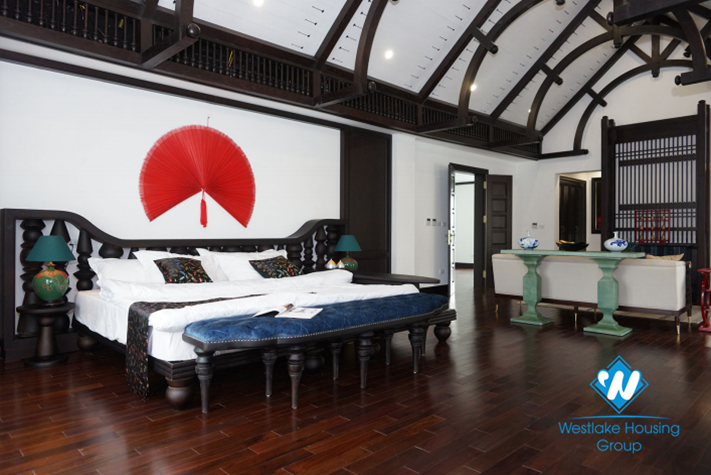 Indochina style interior house with large garden for rent in Vinhomes Riverside - Long Bien 