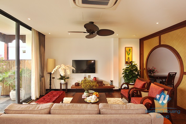 Japanese style 2+ bedroom apartment for rent in Yen Phu village, Tay Ho