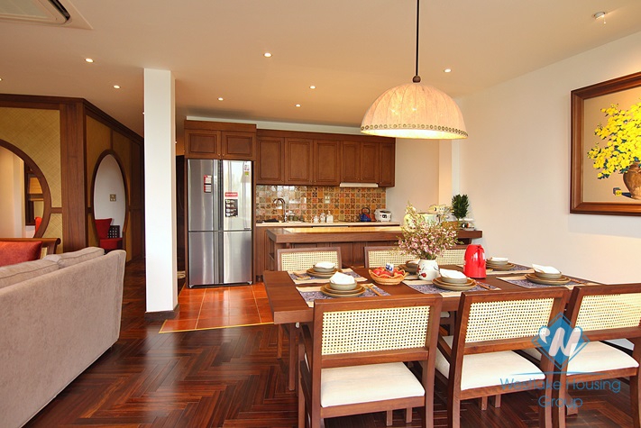 Japanese style 2+ bedroom apartment for rent in Yen Phu village, Tay Ho