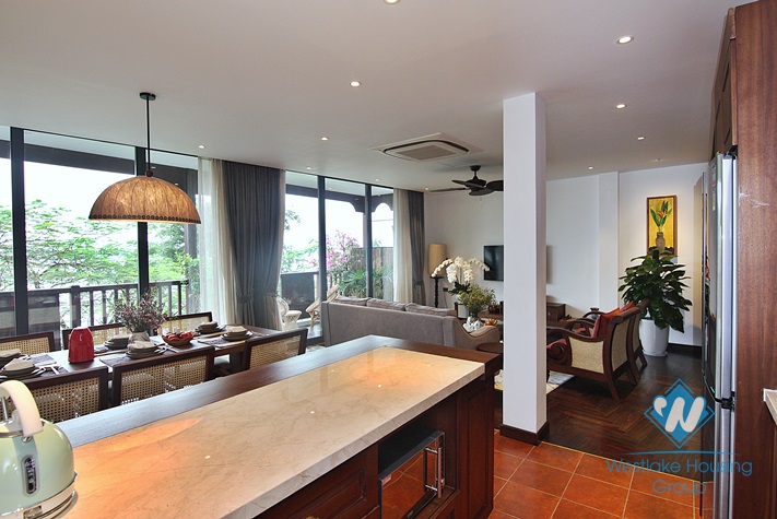 Japanese style 2+ bedroom apartment for rent in Yen Phu village, Tay Ho