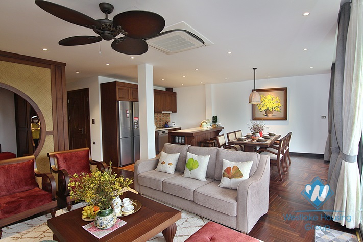 Japanese style 2+ bedroom apartment for rent in Yen Phu village, Tay Ho