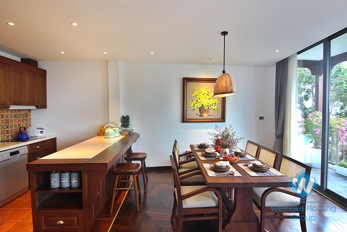 Japanese style 2+ bedroom apartment for rent in Yen Phu village, Tay Ho