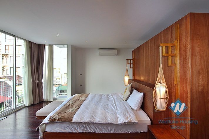 Asian contemporary style 4 bedrooms apartment for rent in Tay Ho, Ha Noi