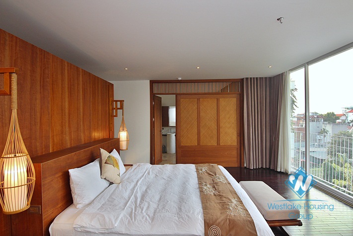 Asian contemporary style 4 bedrooms apartment for rent in Tay Ho, Ha Noi