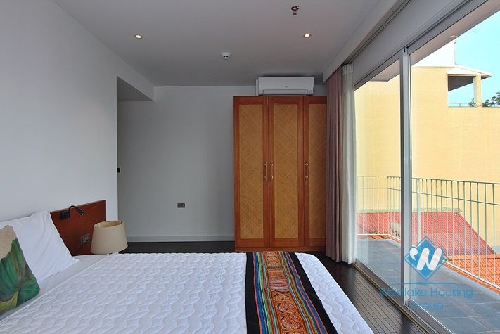 Asian contemporary style 4 bedrooms apartment for rent in Tay Ho, Ha Noi