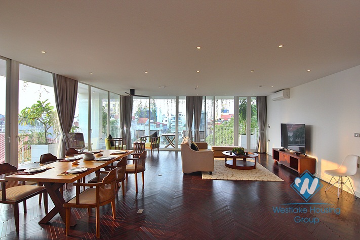 Asian contemporary style 4 bedrooms apartment for rent in Tay Ho, Ha Noi