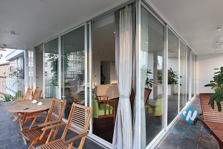 Asian contemporary style 4 bedrooms apartment for rent in Tay Ho, Ha Noi