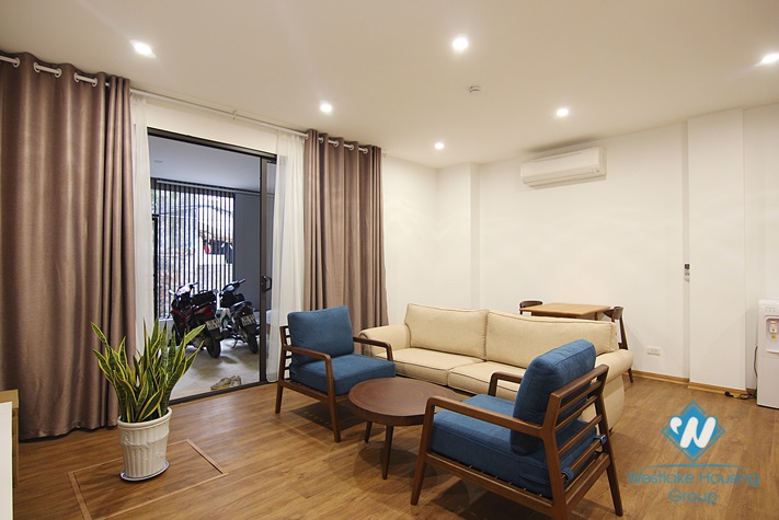 A $350 Nicely Furnished 65sqm 1-Bedroom Apartment for Rent on Dang Thai Mai str., Tay Ho district. 
