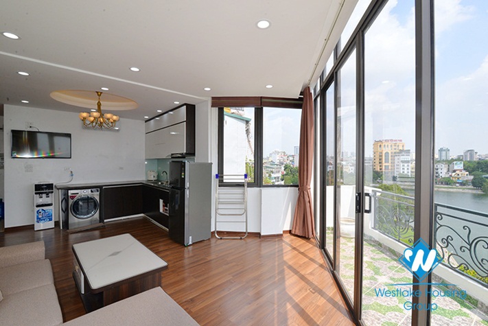 Lake view two bedroom apartment for rent in Hai Ba Trung district, Hanoi