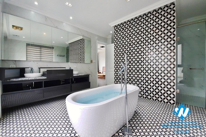 Brand new four-bedroom villa with luxurious furniture for rent at Vinhome Riverside Long Bien