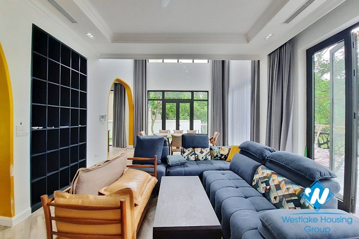 Brand new four-bedroom villa with luxurious furniture for rent at Vinhome Riverside Long Bien
