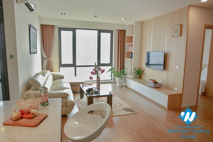 River view three-bedroom apartment for rent at Mipec Riverside Long Bien, Hanoi.