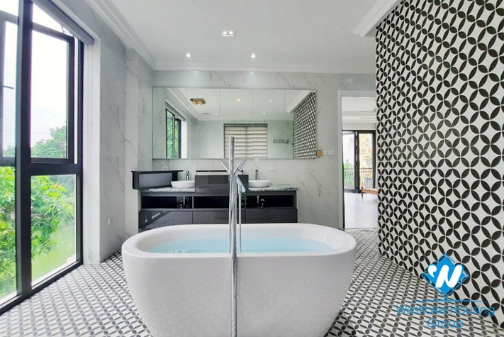 Brand new four-bedroom villa with luxurious furniture for rent at Vinhome Riverside Long Bien