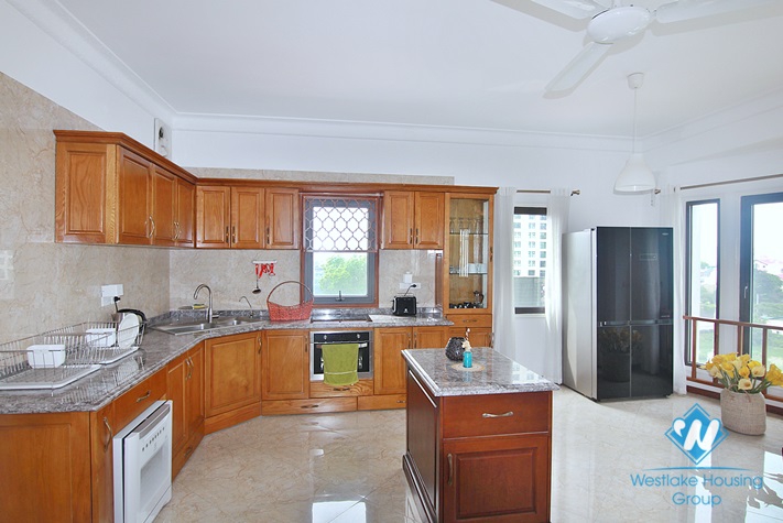Beautiful 4 bedrooms with big balcony apartment for rent in Tay Ho District 