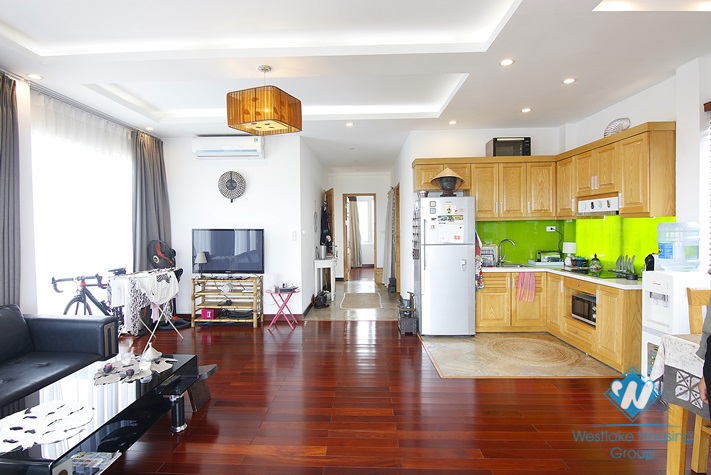 Lake view apartment with big balcony for rent in Truc Bach area, Ba Dinh District 