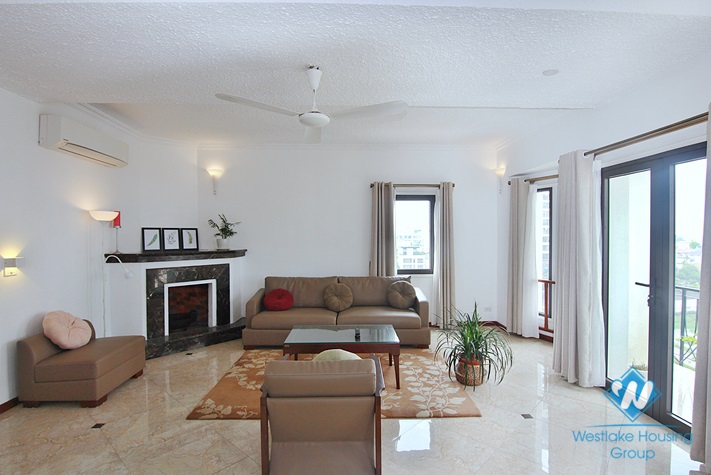 Beautiful 4 bedrooms with big balcony apartment for rent in Tay Ho District 